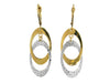 Two Tone Diamond-Cut Lever Back Earrings.