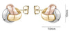 Tri-Gold Stud Earring -Love Knot Stud