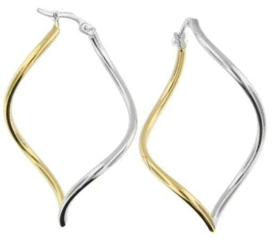 Two Tone Twisted Hoop Earring