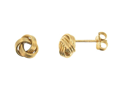 Yellow Gold Love Knot Stud Earring