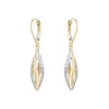 Two Tone Diamond-Cut Lever Back Earrings.