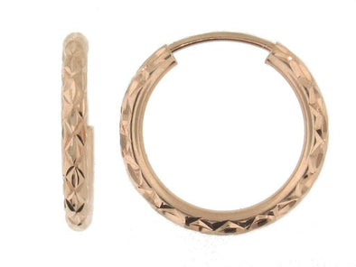 Rose Gold D/C Hoop Earrings.