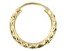 Yellow Gold Diamond-Cut Hoop Earrings.