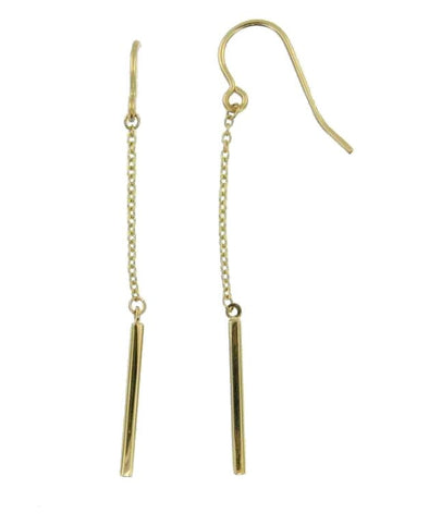 Yellow Gold Shepherd Hook Earrings.