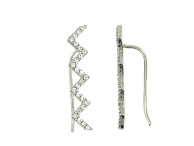 White Gold Cubic Zirconia Climber