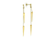 Yellow Gold Stud Earrings Double Drop