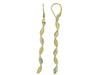 Yellow Gold "Ribbon" Lever Back Earrings.