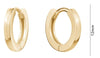 Yellow Gold 2mm x 12mm Huggie Earrings.