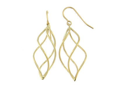 Yellow Gold Twisted Shepherd Hook Earrings.