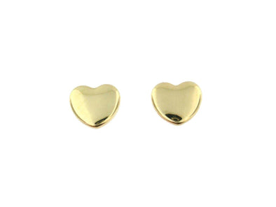 Yellow Gold Heart Stud Earrings.