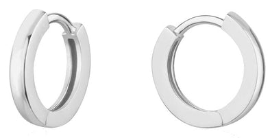 White Gold Huggie Earrings.