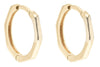 Yellow Gold Hexagon Huggie Earrings.