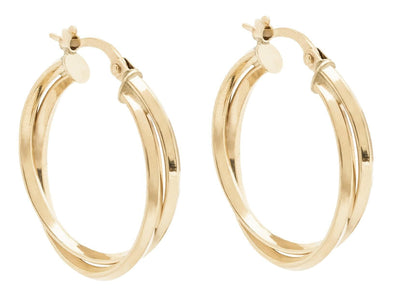 Yellow Gold 20MM Hoop Earrings.