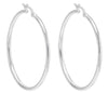 White Gold 25MM Hoop Earrings.