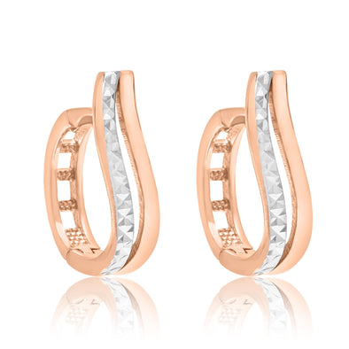 Rose Gold Huggie Earrings.