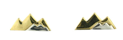 Yellow Gold Mountain Stud Earrings.