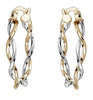 Two Tone Twisted Hoop Earrings.