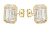 Yellow Gold Cubic Zirconia Stud Earrings.