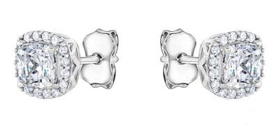 White Gold Cubic Zirconia Stud Earrings.