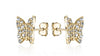 Yellow Gold Cubic Zirconia Butterfly Stud Earrings.