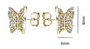 Yellow Gold Cubic Zirconia Butterfly Stud Earrings.