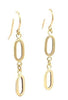 Yellow Gold Oval Drop Shepherd Hook Earrings.