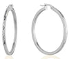 White Gold Hoop Earrings.