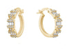 Yellow Gold Cubic Zirconia Hoop Earrings.