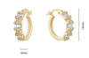 Yellow Gold Cubic Zirconia Hoop Earrings.