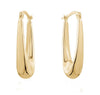 Yellow Gold Oval Hoop Earrings.