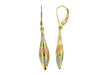 Tri-Gold Lever Back Earrings.