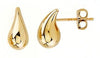 Yellow Gold Water Drop Stud Earrings.