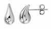 White Gold Water Drop Stud Earrings.