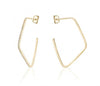 Yellow Gold Diamond Shape HoopStud Earrings.