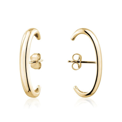 Yellow Gold Cuff Stud Earrings.