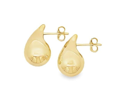 Yellow Gold Waterdrop Stud Earrings.