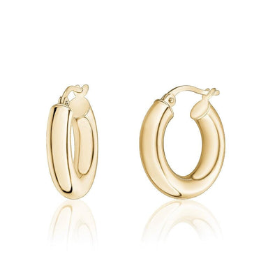 Yellow Gold Hoop Earrings.