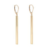 Yellow Gold Bar Euro-Back Earrings.