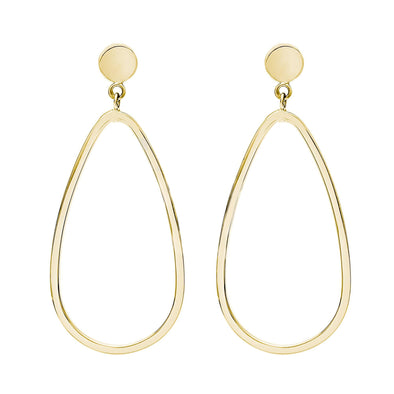 Yellow Gold Pear Shaped Drop Earrings.