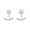 Yellow Gold Cubic Zirconia Peek-a-boo Stud Earrings.