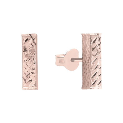 Rose Gold Diamond Cut Stud Earrings.