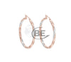 Rose Gold Twisted Hoop Earrings.