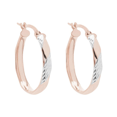 Rose Gold Oval Hoop Earrings.