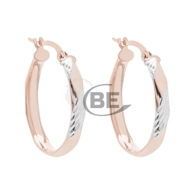 Rose Gold Oval Hoop Earrings.