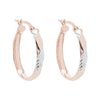 Rose Gold Oval Hoop Earrings.