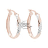 Rose Gold Oval Hoop Earrings.