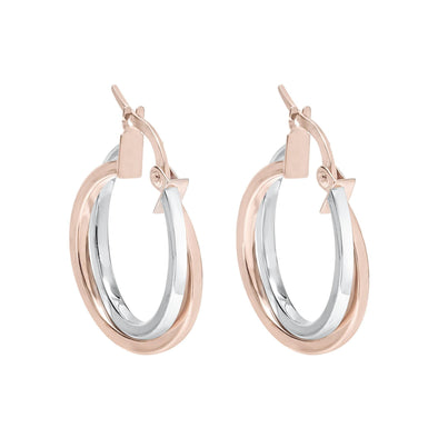 Rose Gold Double Hoop Earrings.