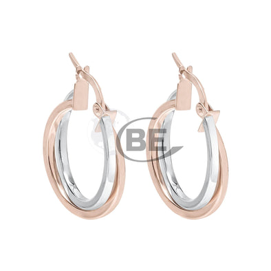 Rose Gold Double Hoop Earrings.