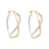 Yellow Gold Overlap Hoop Earrings.