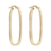 Yellow Gold Rectangle Hoop Earrings.